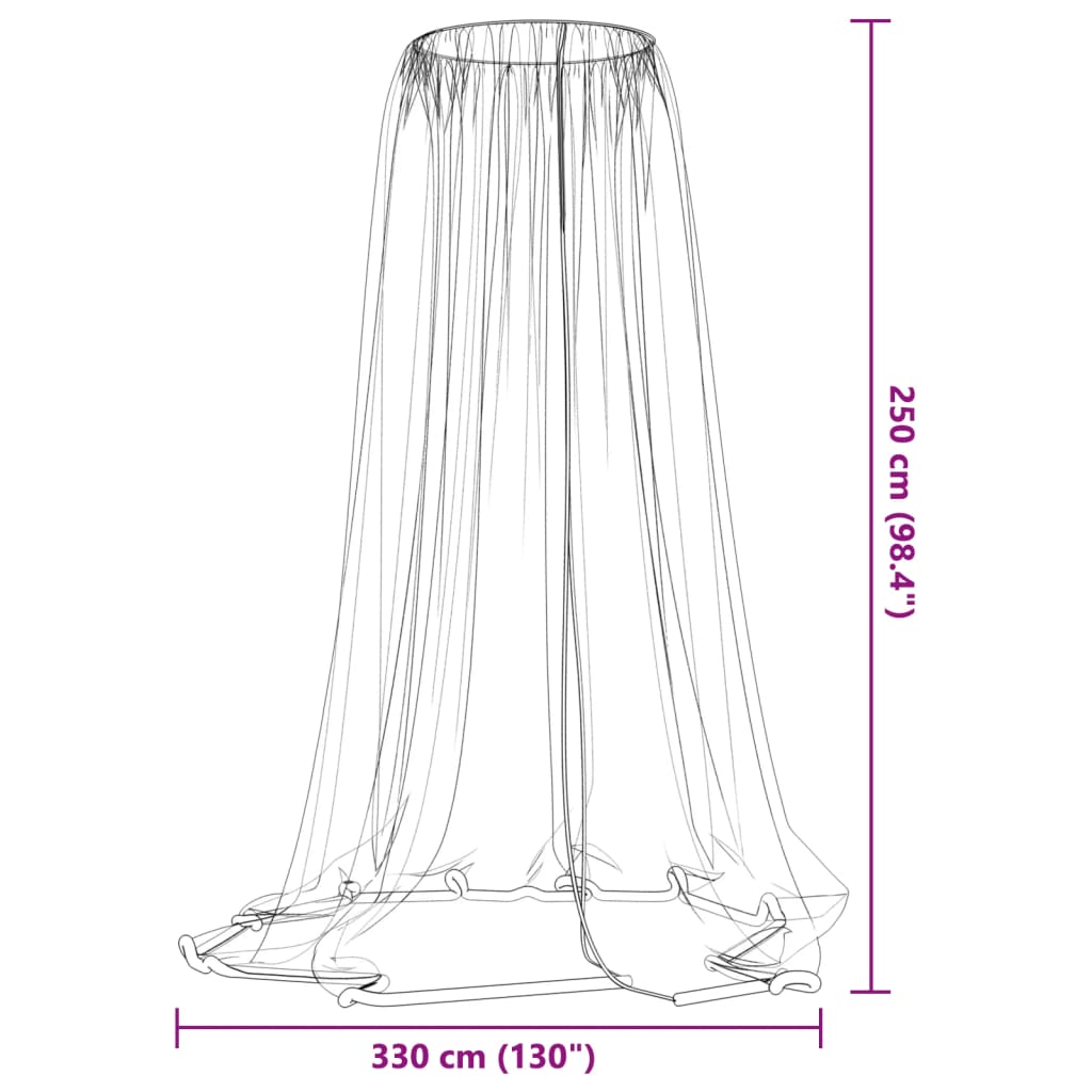 Mreža protiv komaraca za suncobran 220 bijela Φ 330 x 250 cm