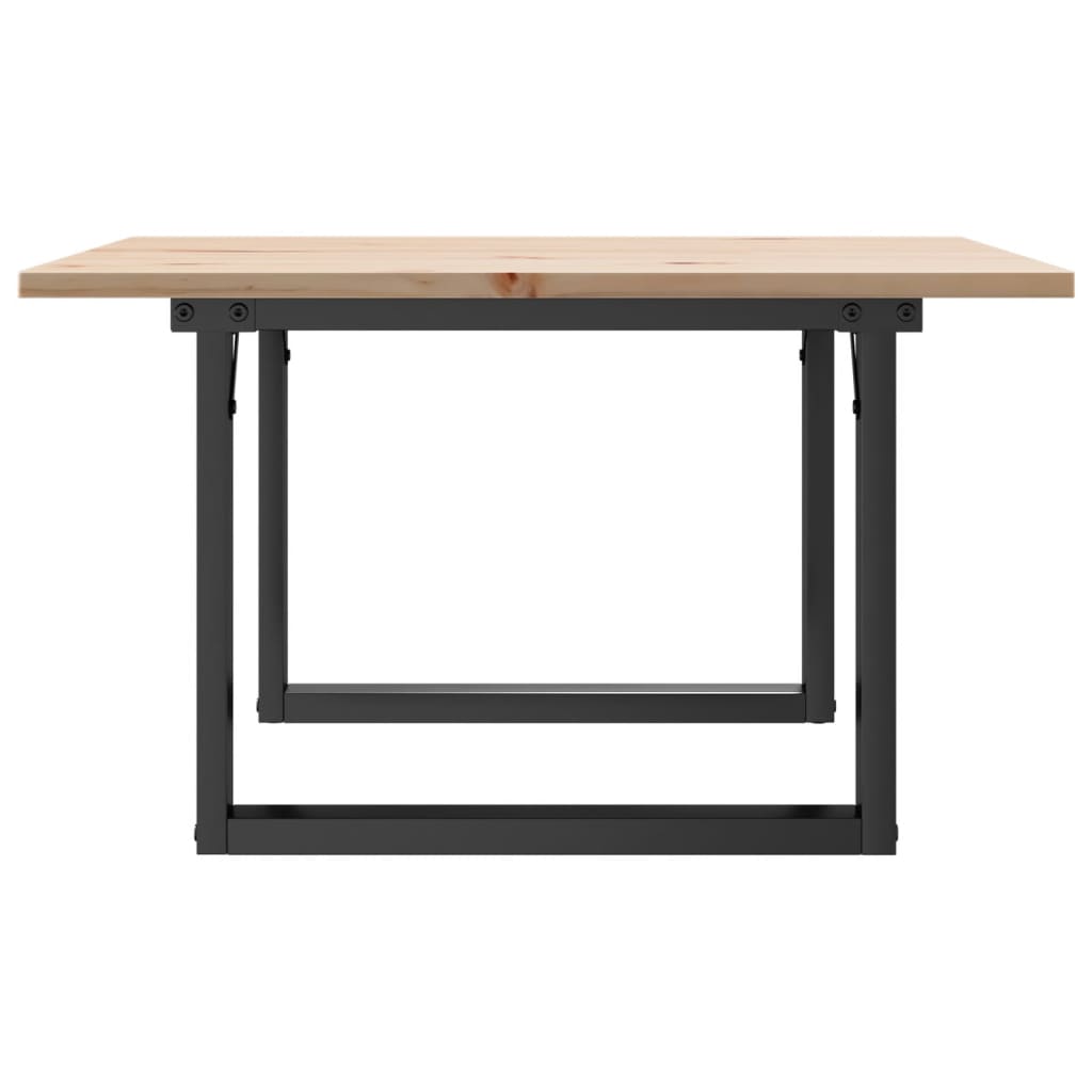 Stolić za kavu O-oblika 60x60x40 cm borovina i čelik