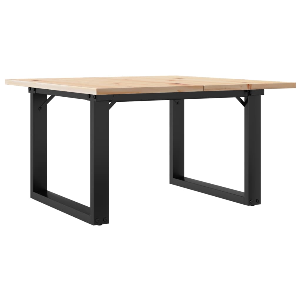 Stolić za kavu O-oblika 60x60x40 cm borovina i čelik