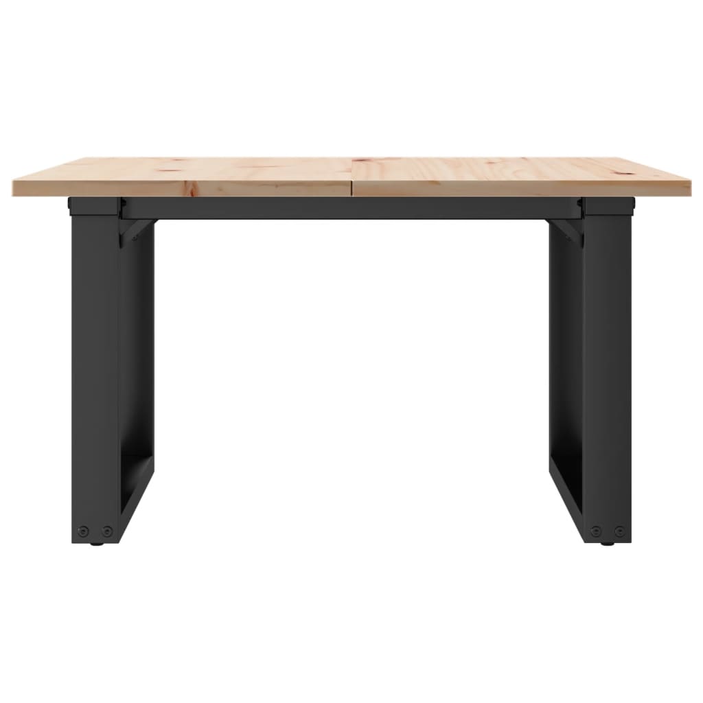 Stolić za kavu O-oblika 70x70x40 cm borovina i čelik