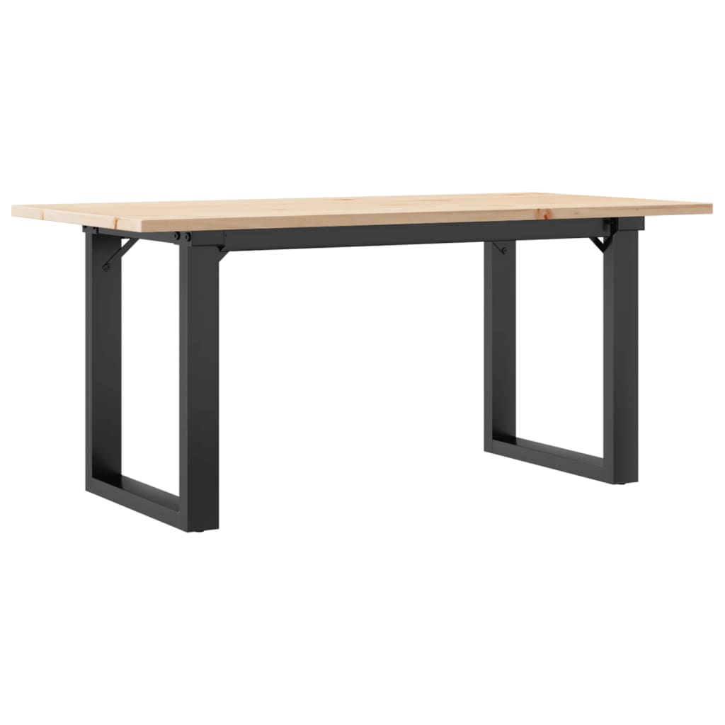 Stolić za kavu O-oblika 90x40x45 cm borovina i čelik