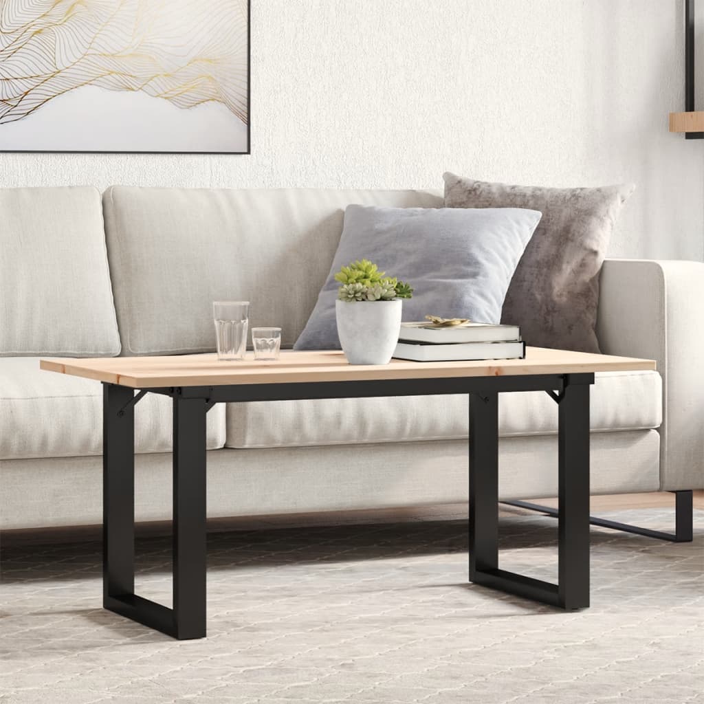 Stolić za kavu O-oblika 90x40x45 cm borovina i čelik