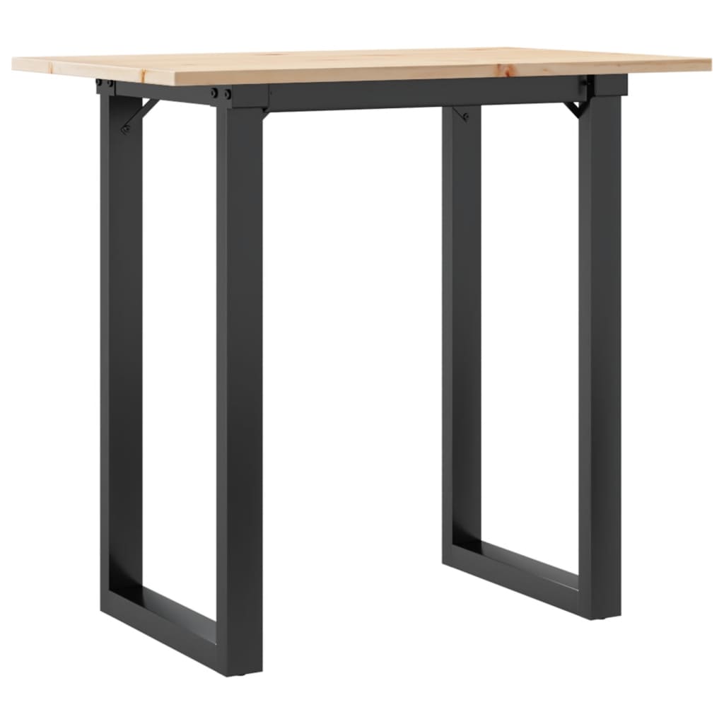 Blagovaonski stol O-oblika 80x50x75 cm od borovine i čelik