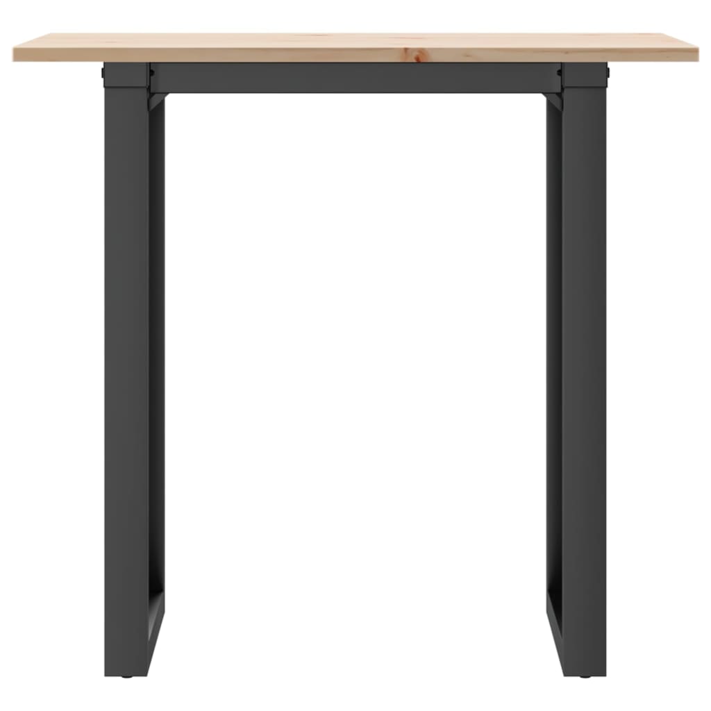 Blagovaonski stol O-oblika 80x50x75 cm od borovine i čelik