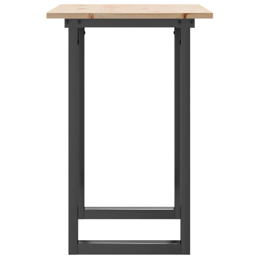 Blagovaonski stol O-oblika 80x50x75 cm od borovine i čelik