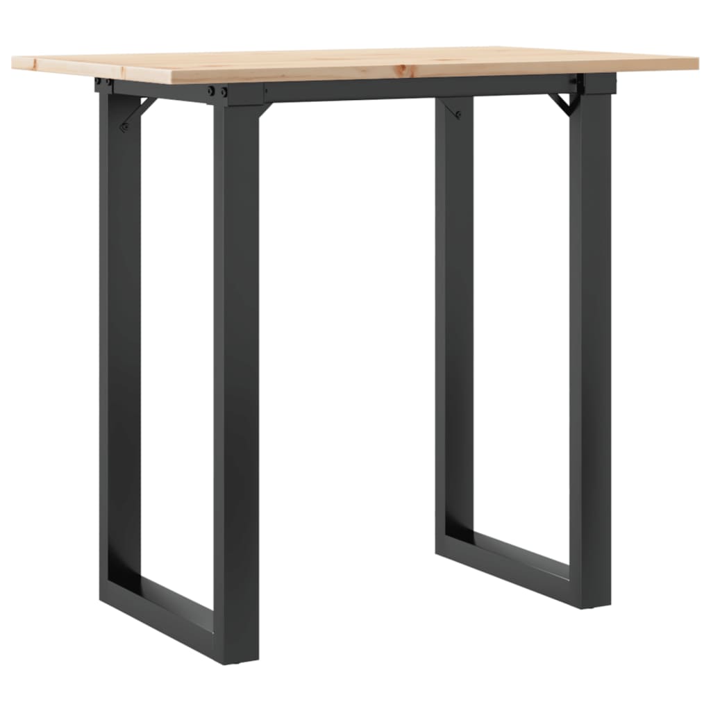 Blagovaonski stol O-oblika 80x50x75 cm od borovine i čelik