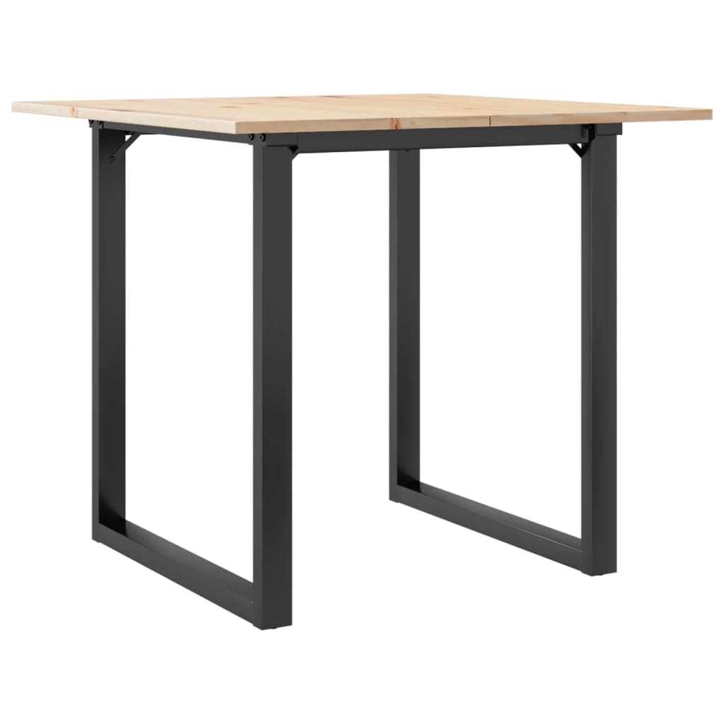 Blagovaonski stol O-oblika 80x80x75 cm od borovine i čelik