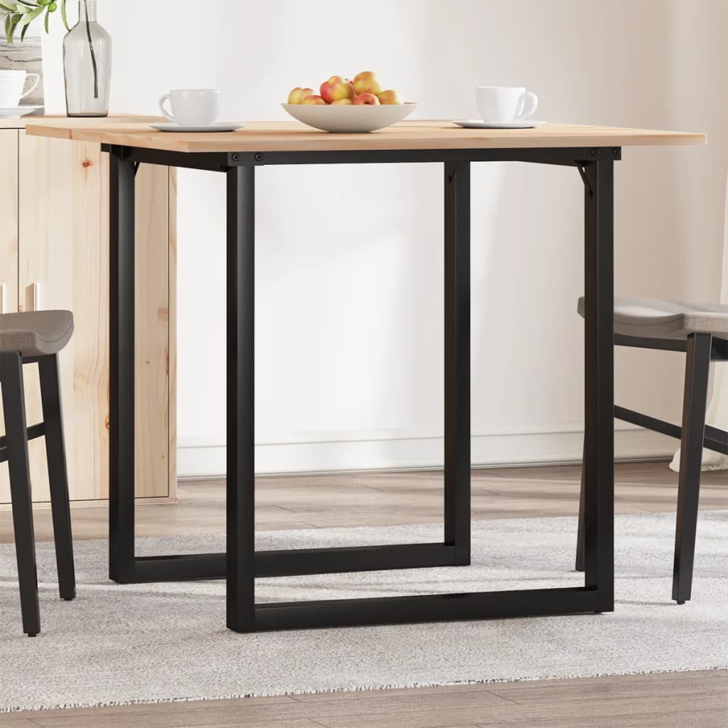 Blagovaonski stol O-oblika 90x90x75 cm od borovine i čelik
