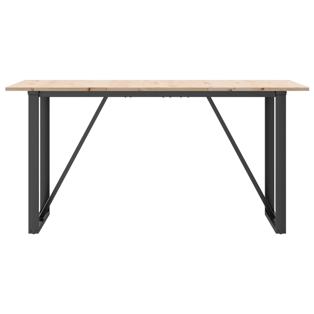 Blagovaonski stol O-oblika 160x80x75 cm od borovine i čelik