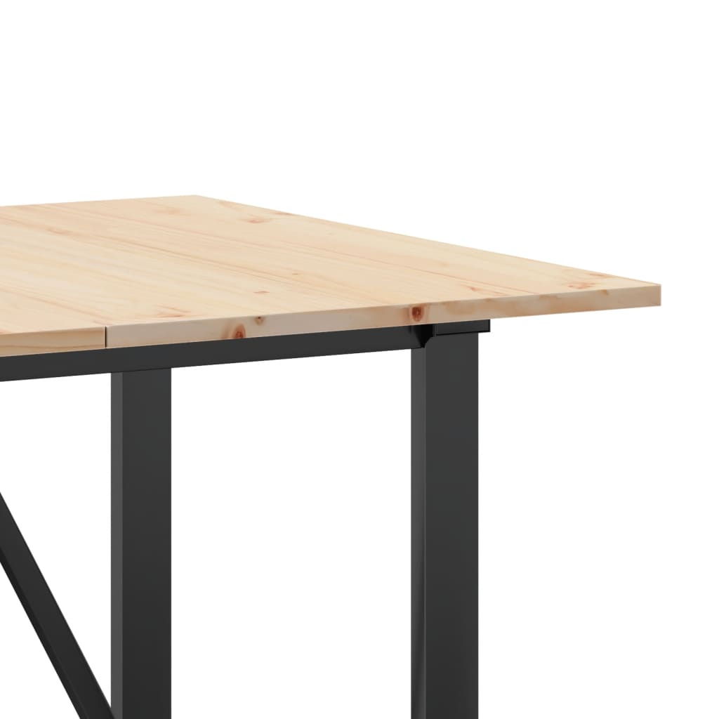 Blagovaonski stol O-oblika 160x80x75 cm od borovine i čelik