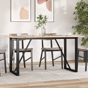 Blagovaonski stol O-oblika 160x80x75 cm od borovine i čelik