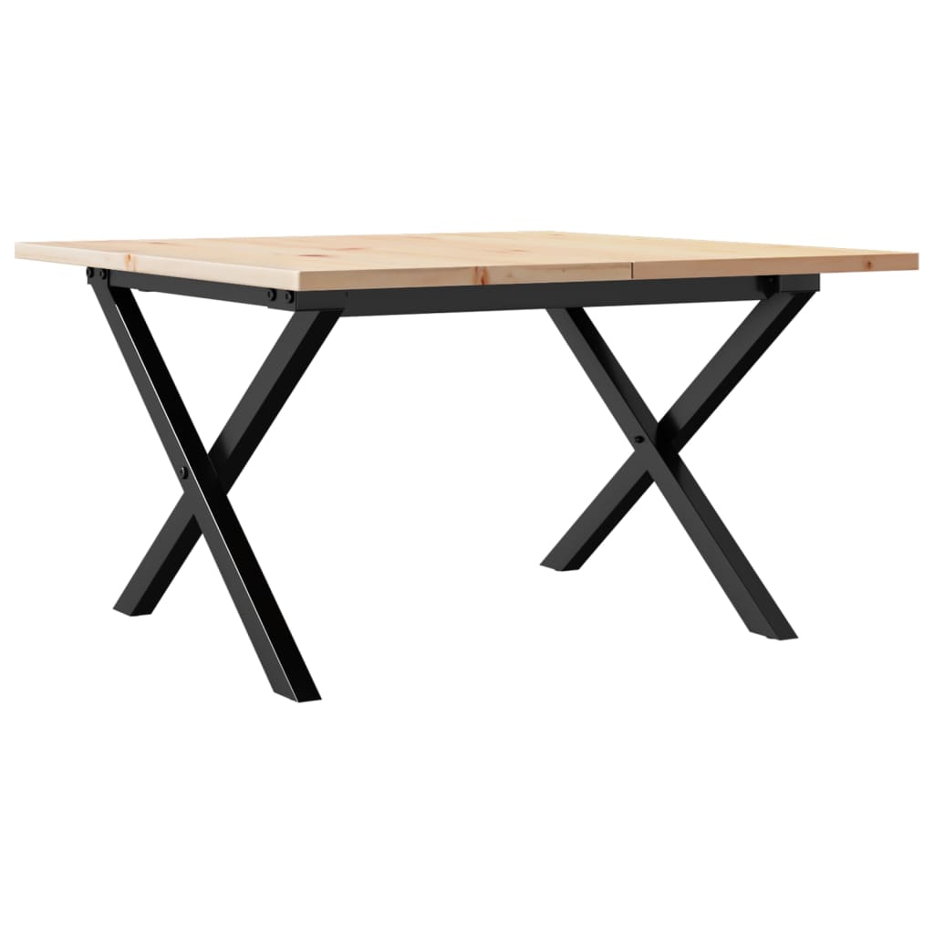 Stolić za kavu X-oblika 60x60x40 cm borovina i čelik