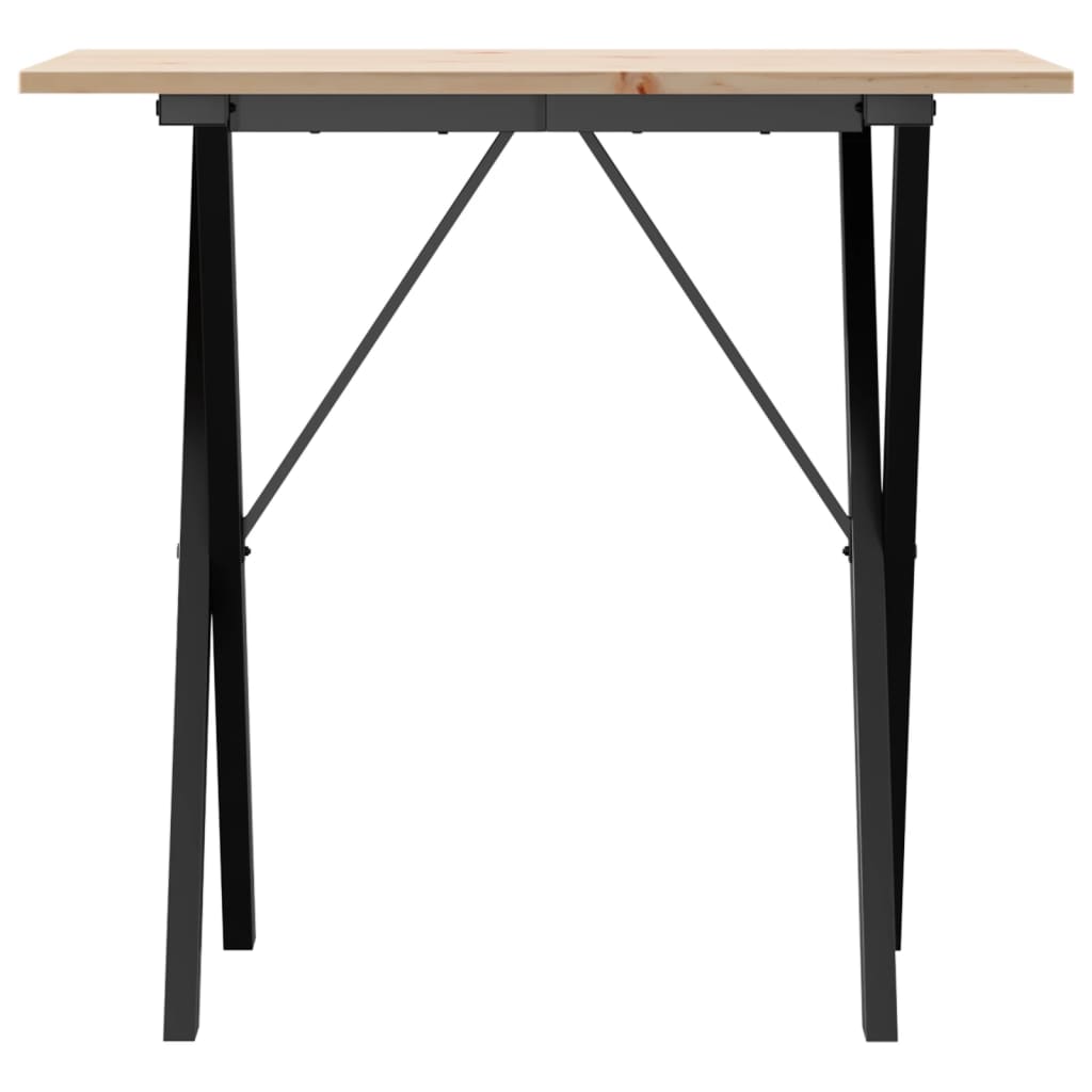 Blagovaonski stol X-oblika 80x50x75 cm od borovine i čelik