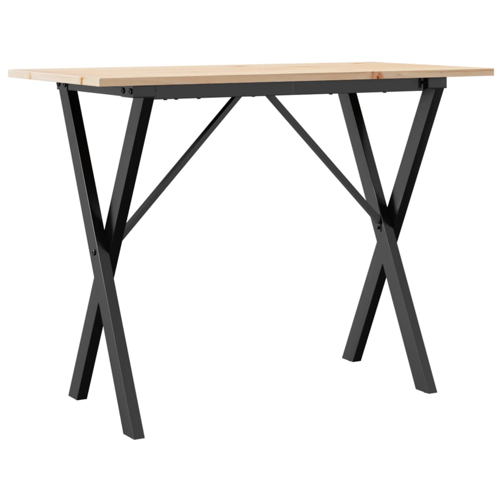 Blagovaonski stol X-oblika 100x50x75 cm od borovine i čelik