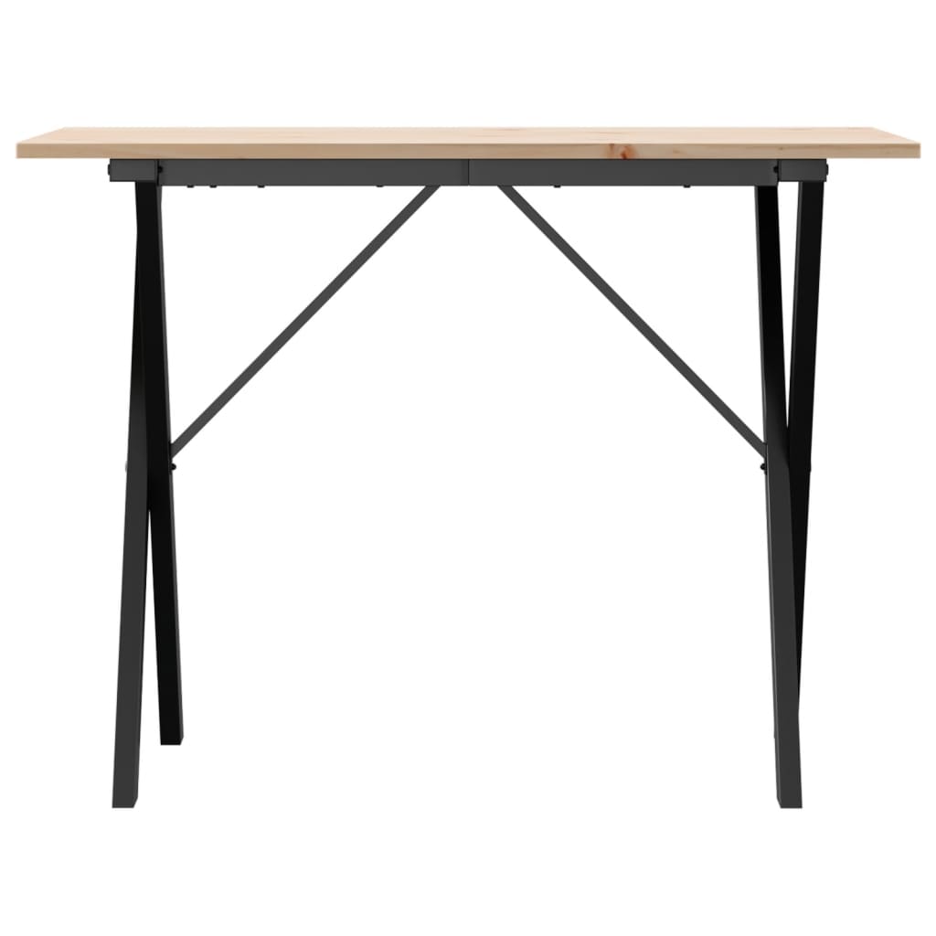 Blagovaonski stol X-oblika 100x50x75 cm od borovine i čelik
