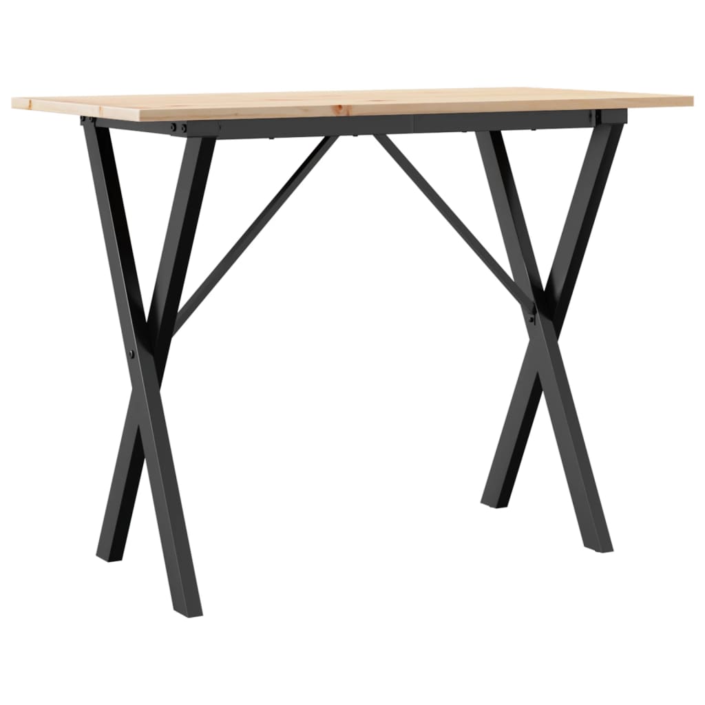 Blagovaonski stol X-oblika 100x50x75 cm od borovine i čelik
