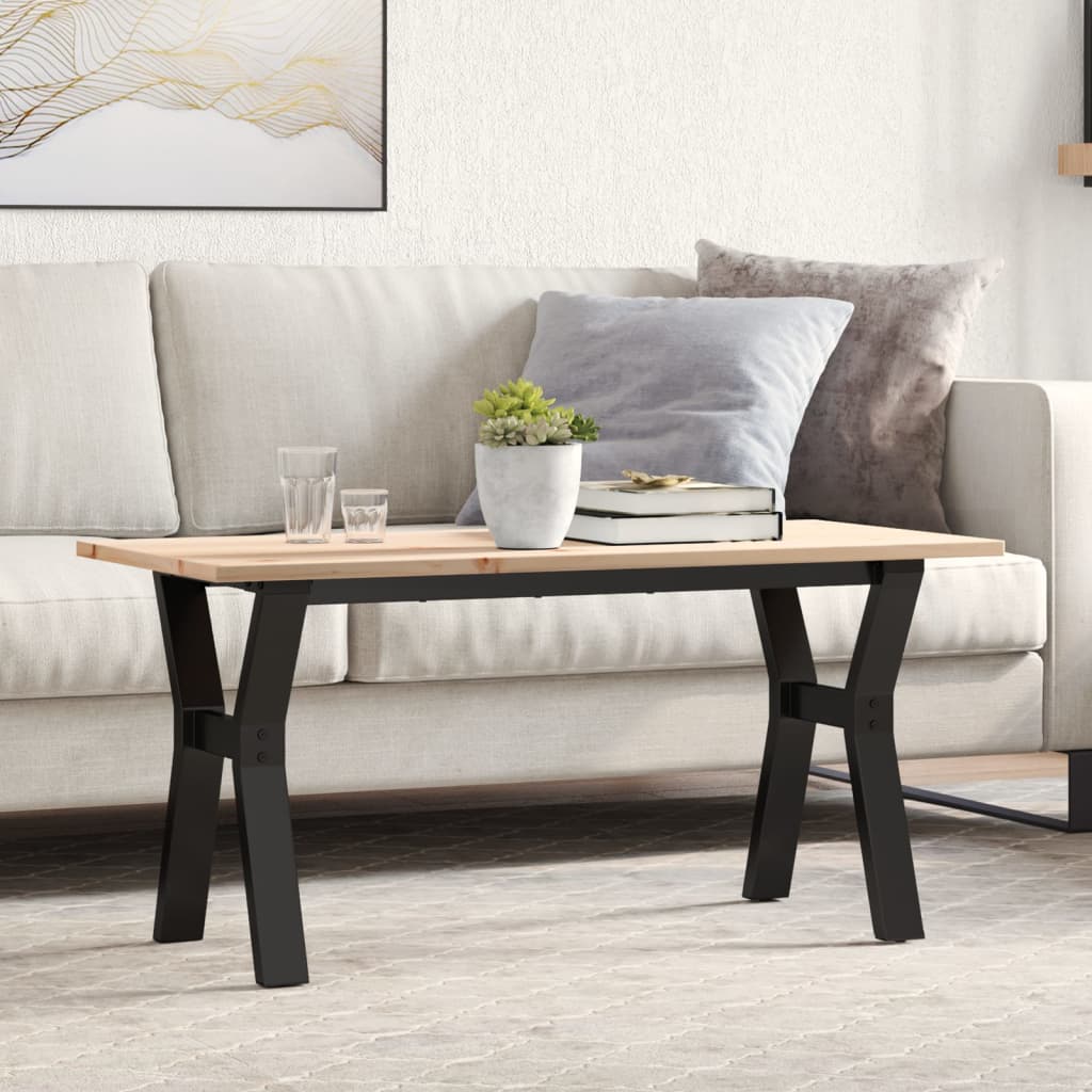 Stolić za kavu Y-oblika 100x50x45cm borovina i čelik