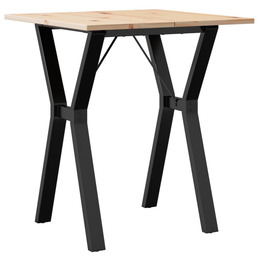 Blagovaonski stol Y-oblika 70x70x75 cm od borovine i čelik