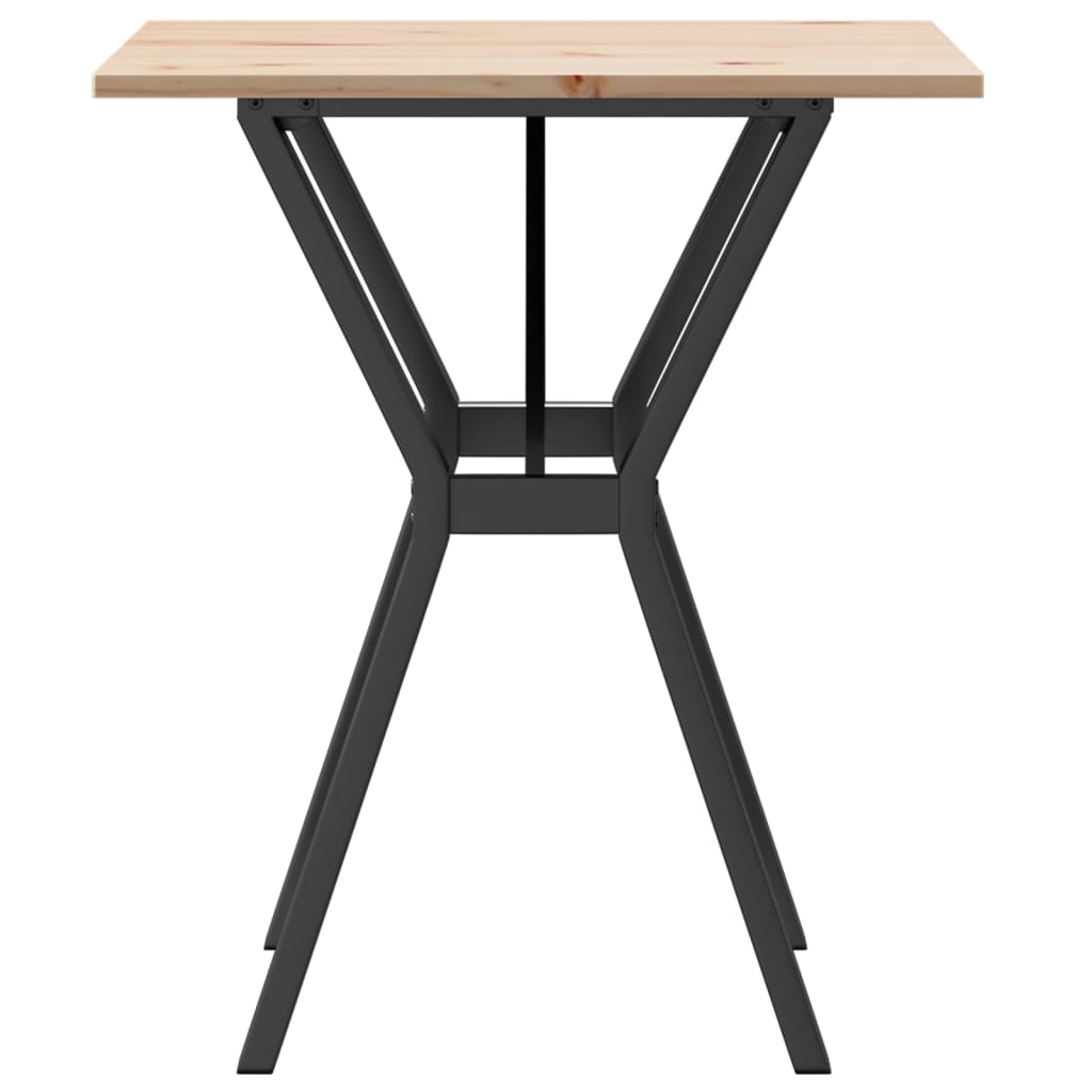Blagovaonski stol Y-oblika 70x70x75 cm od borovine i čelik