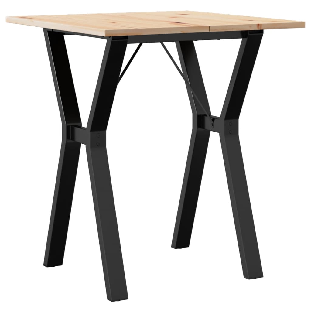 Blagovaonski stol Y-oblika 70x70x75 cm od borovine i čelik