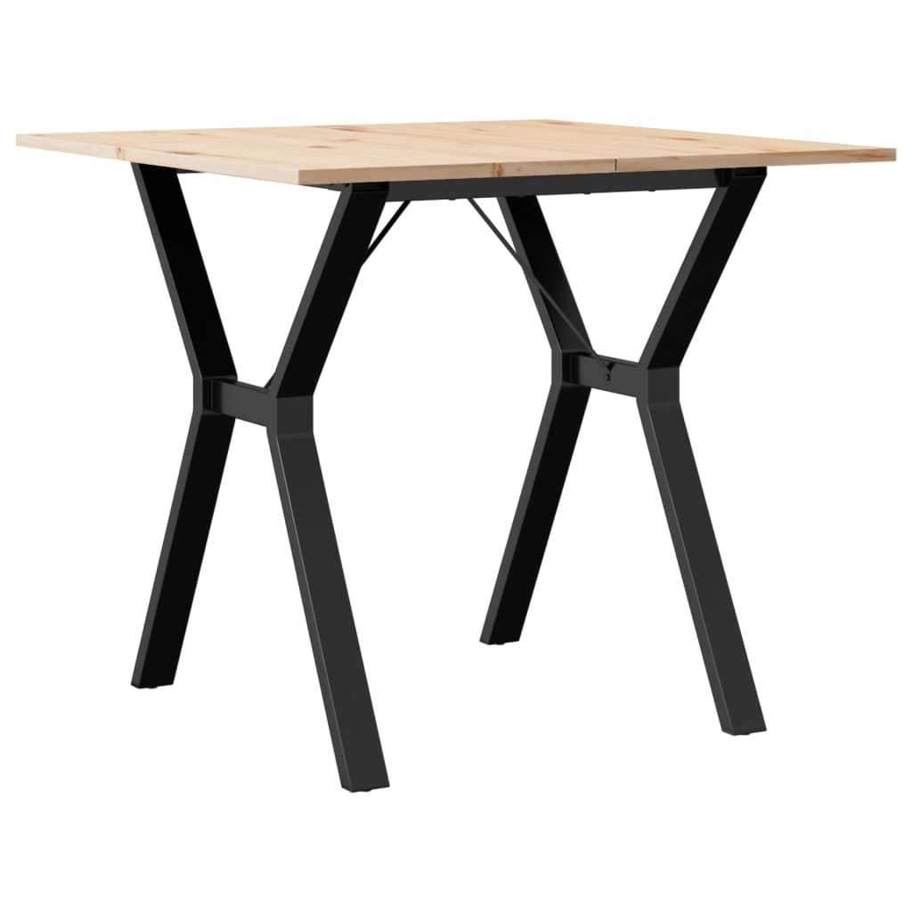 Blagovaonski stol Y-oblika 90x90x75 cm od borovine i čelik