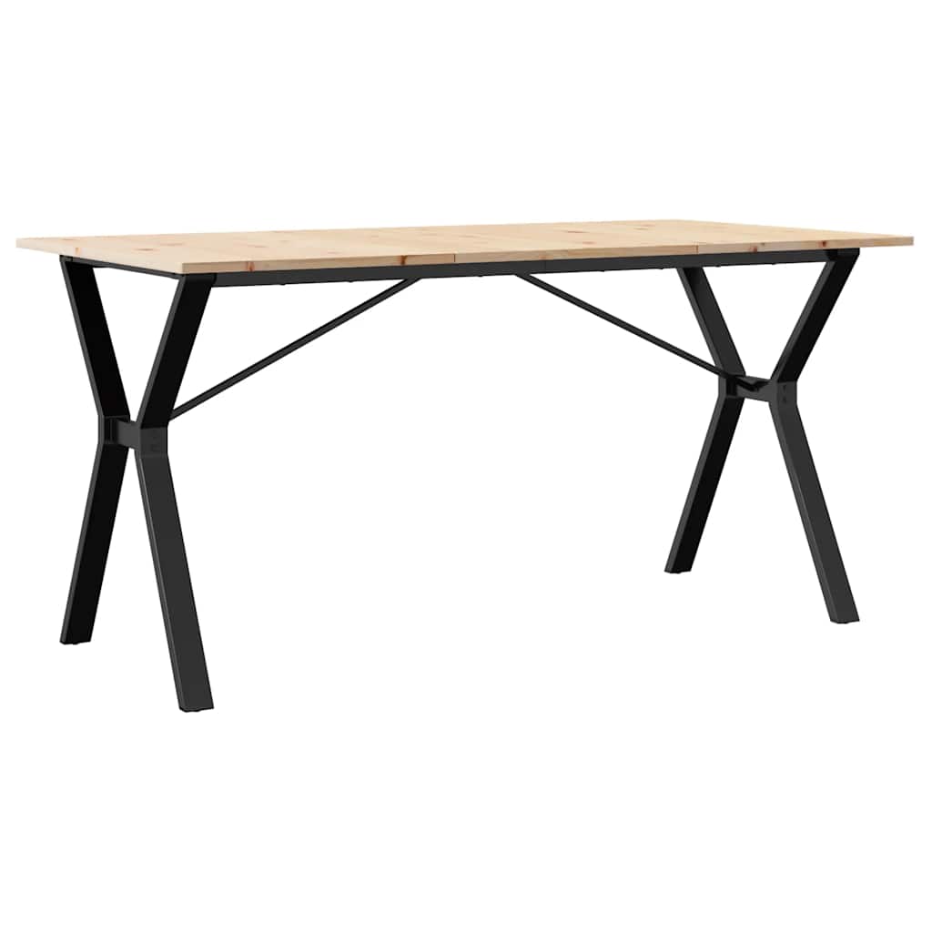 Blagovaonski stol Y-oblika 140x80x75 cm od borovine i čelik