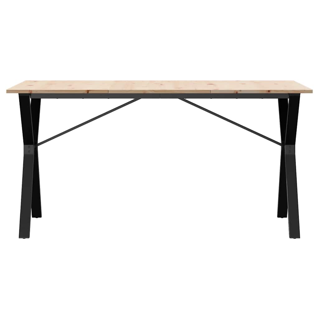 Blagovaonski stol Y-oblika 140x80x75 cm od borovine i čelik