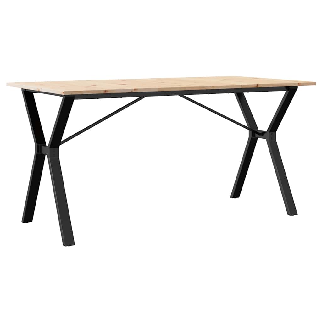 Blagovaonski stol Y-oblika 140x80x75 cm od borovine i čelik