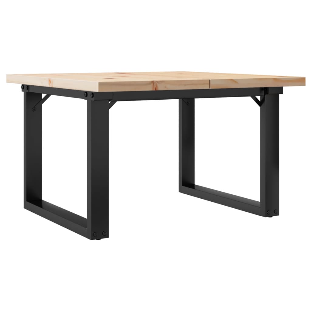 Stolić za kavu O-oblika 60x60x40,5 cm od borovine i čelik