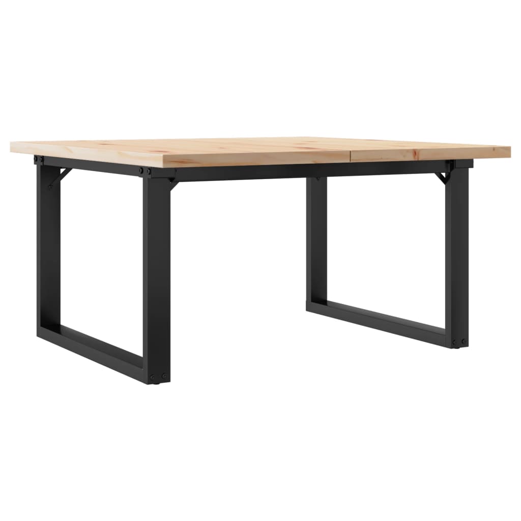 Stolić za kavu O-oblika 80x80x45,5 cm od borovine i čelik