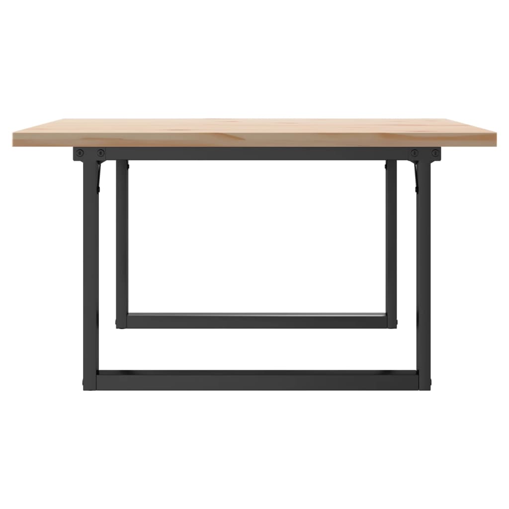 Stolić za kavu O-oblika 80x80x45,5 cm od borovine i čelik