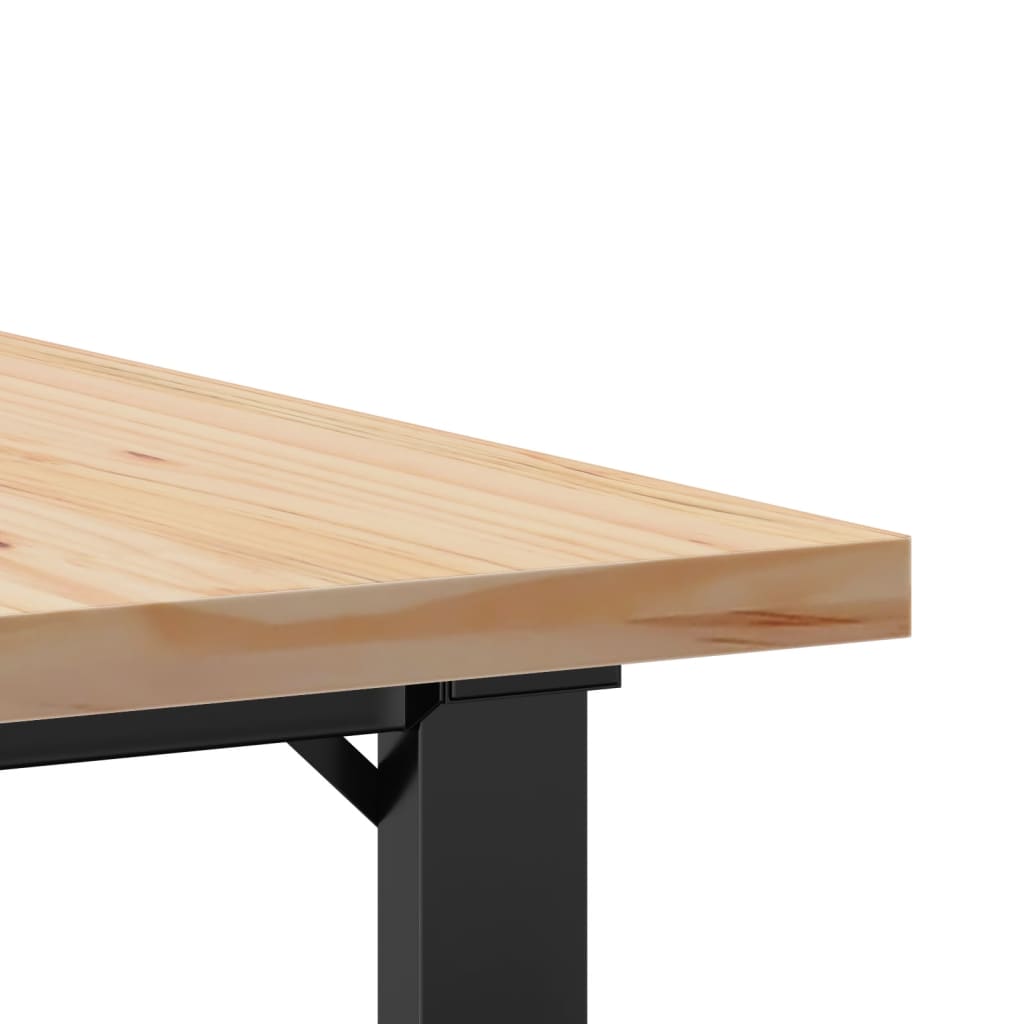Stolić za kavu O-oblika 80x80x45,5 cm od borovine i čelik