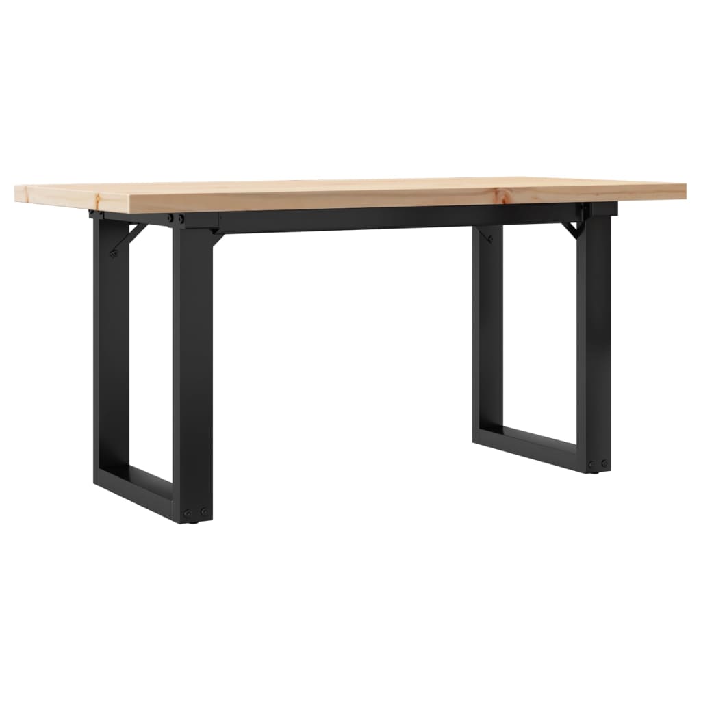 Stolić za kavu O-oblika 100x50x45,5 cm od borovine i čelik