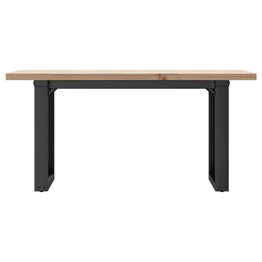 Stolić za kavu O-oblika 100x50x45,5 cm od borovine i čelik