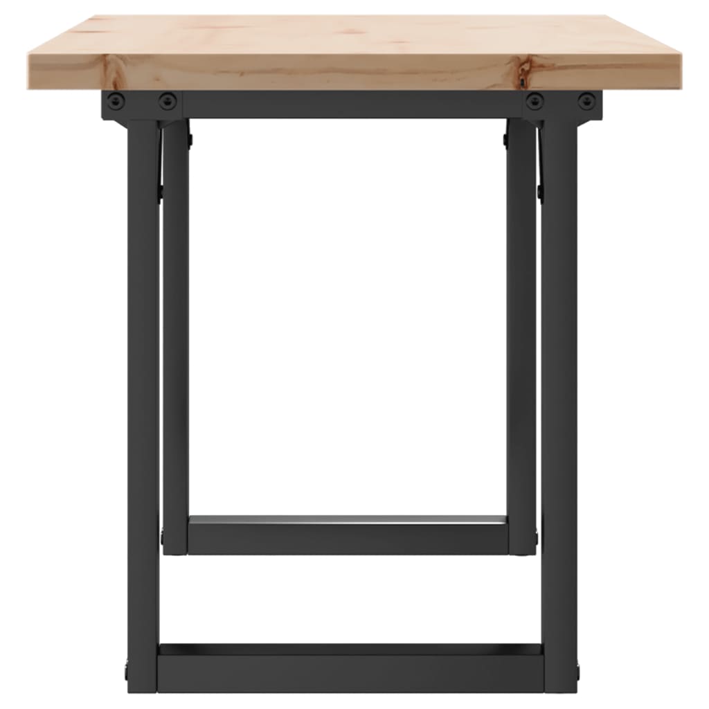 Stolić za kavu O-oblika 100x50x45,5 cm od borovine i čelik