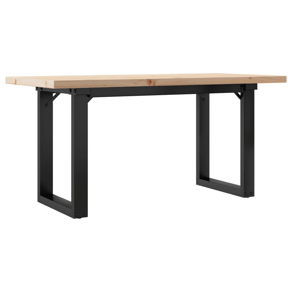 Stolić za kavu O-oblika 100x50x45,5 cm od borovine i čelik