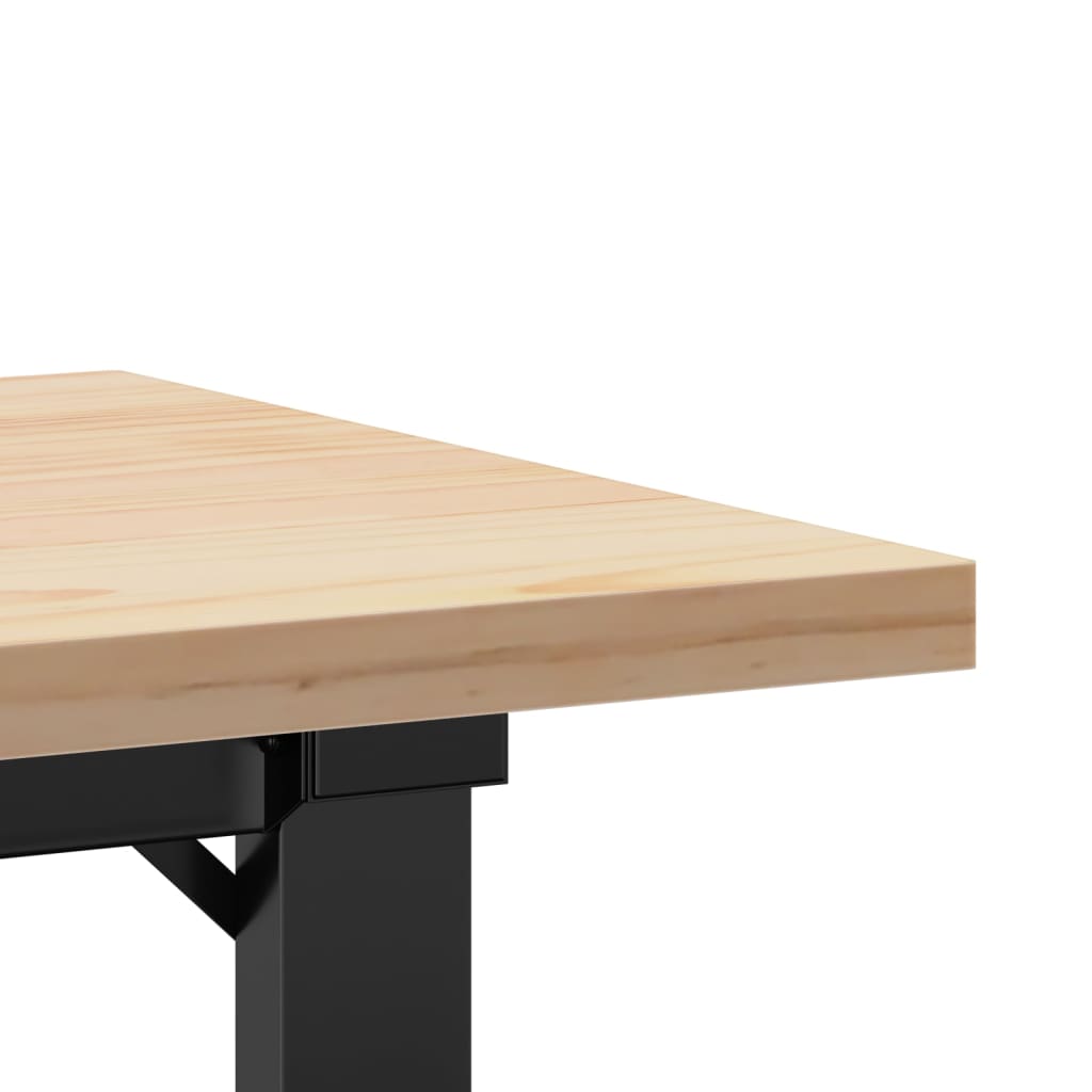 Stolić za kavu O-oblika 100x50x45,5 cm od borovine i čelik