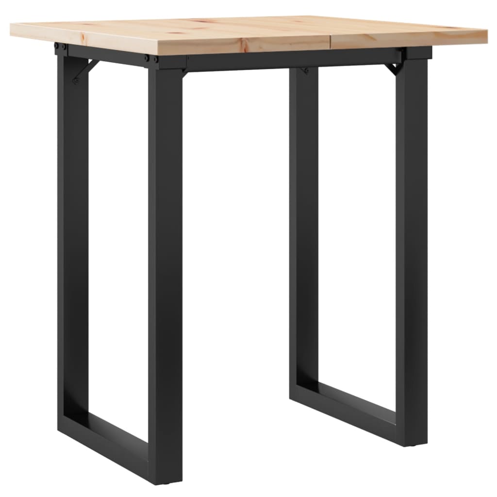 Blagovaonski stol O-oblika 70x70x75,5 cm od borovine i čelik