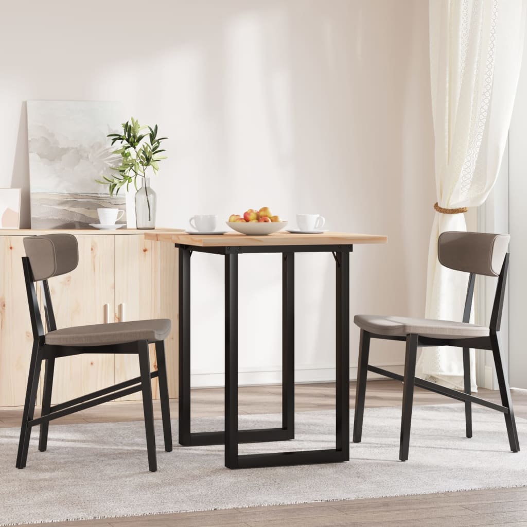 Blagovaonski stol O-oblika 70x70x75,5 cm od borovine i čelik