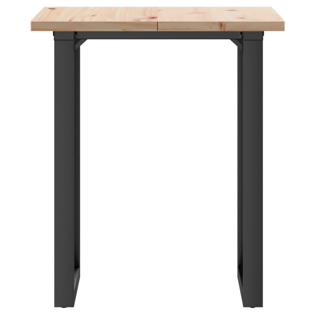 Blagovaonski stol O-oblika 70x70x75,5 cm od borovine i čelik