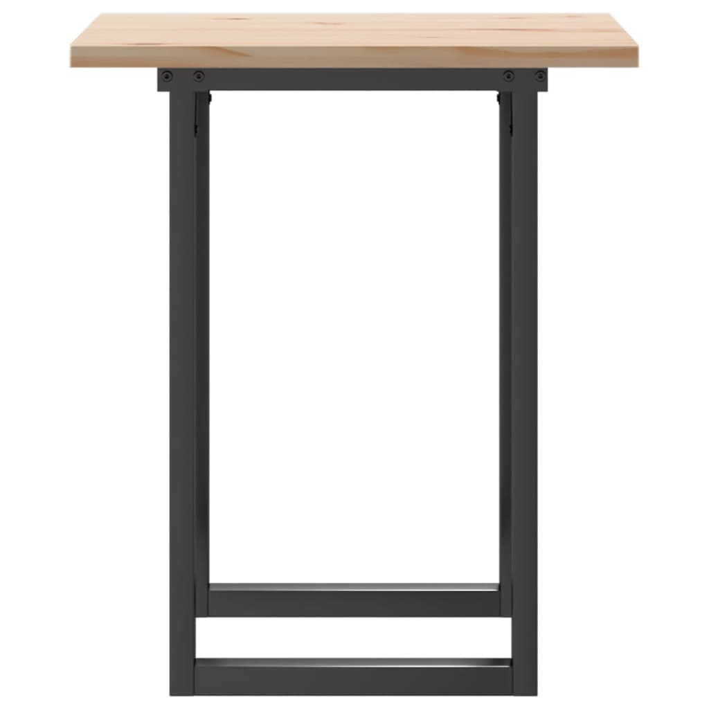 Blagovaonski stol O-oblika 70x70x75,5 cm od borovine i čelik