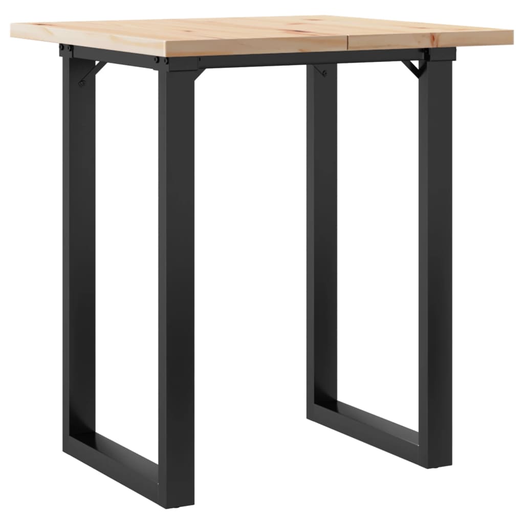 Blagovaonski stol O-oblika 70x70x75,5 cm od borovine i čelik