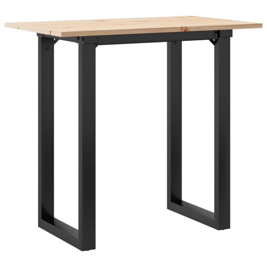 Blagovaonski stol O-oblika 80x50x75,5 cm od borovine i čelik