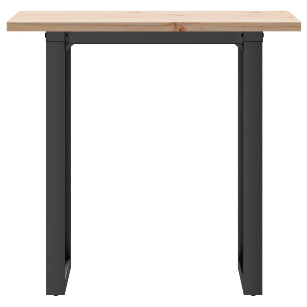 Blagovaonski stol O-oblika 80x50x75,5 cm od borovine i čelik