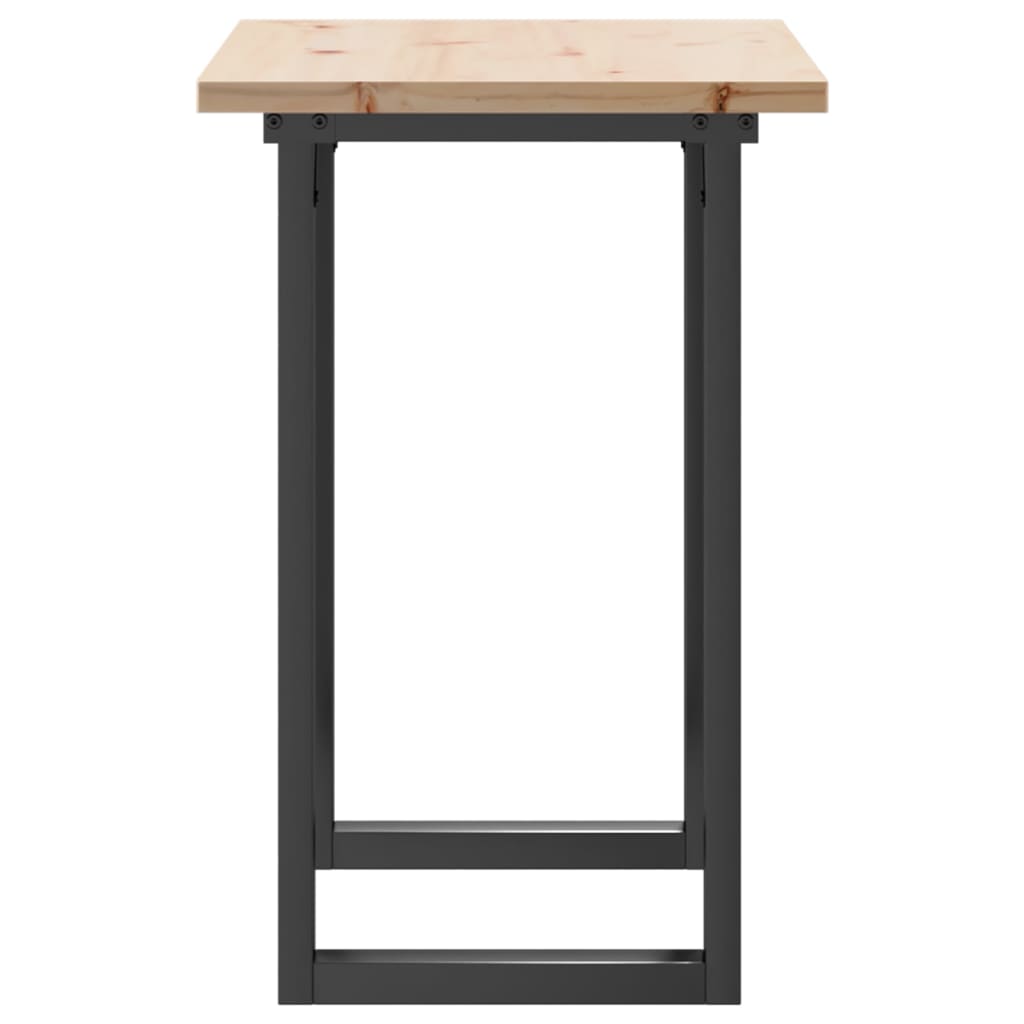 Blagovaonski stol O-oblika 80x50x75,5 cm od borovine i čelik