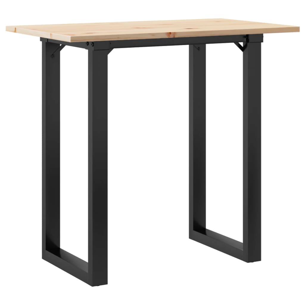 Blagovaonski stol O-oblika 80x50x75,5 cm od borovine i čelik