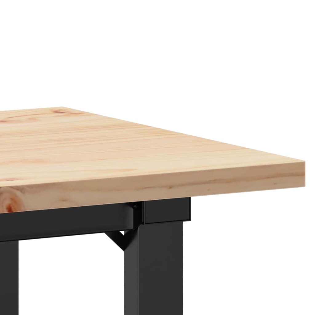 Blagovaonski stol O-oblika 80x50x75,5 cm od borovine i čelik