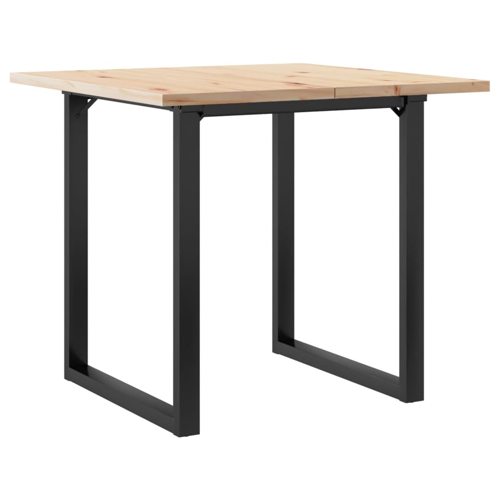 Blagovaonski stol O-oblika 80x80x75,5 cm od borovine i čelik