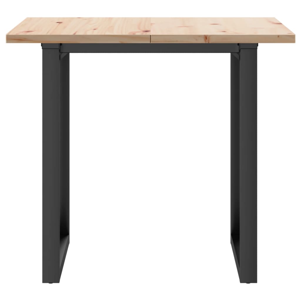 Blagovaonski stol O-oblika 80x80x75,5 cm od borovine i čelik