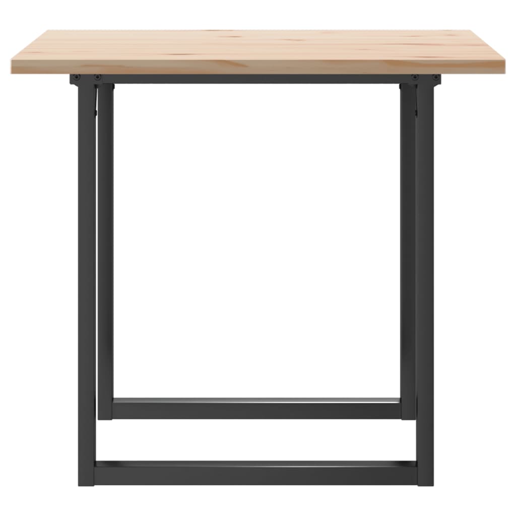 Blagovaonski stol O-oblika 80x80x75,5 cm od borovine i čelik